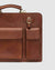 Munich Matt Brown - Double Compartment Leather Briefcase