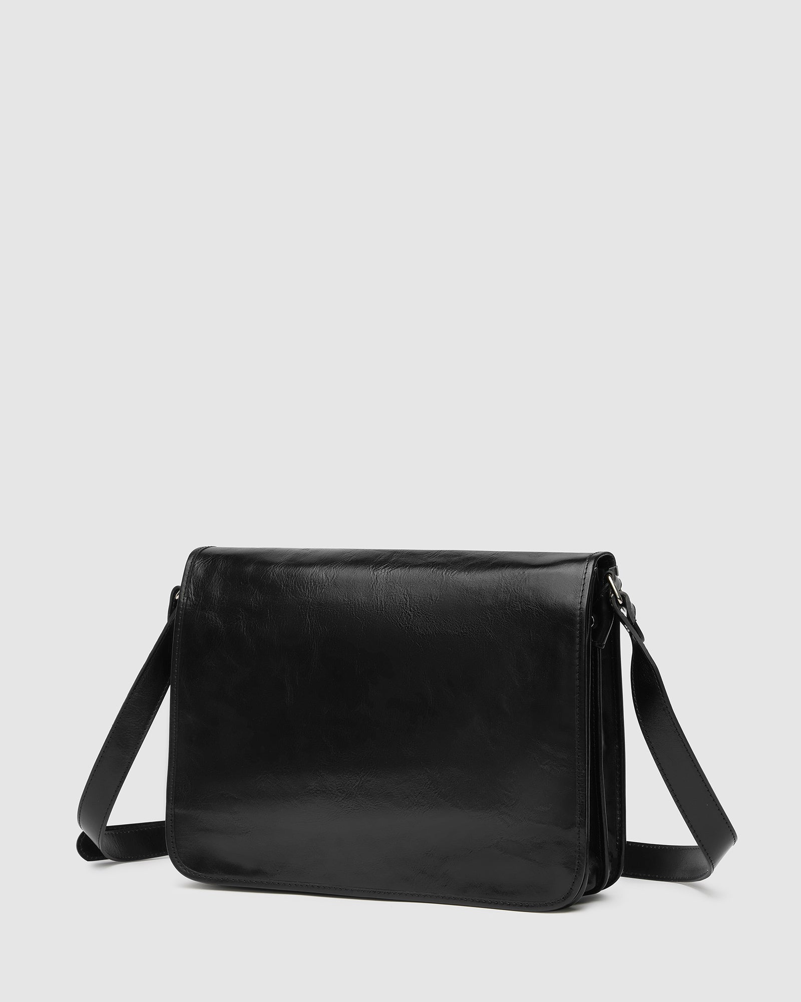 NERO Black - 15" Leather Messenger Bag