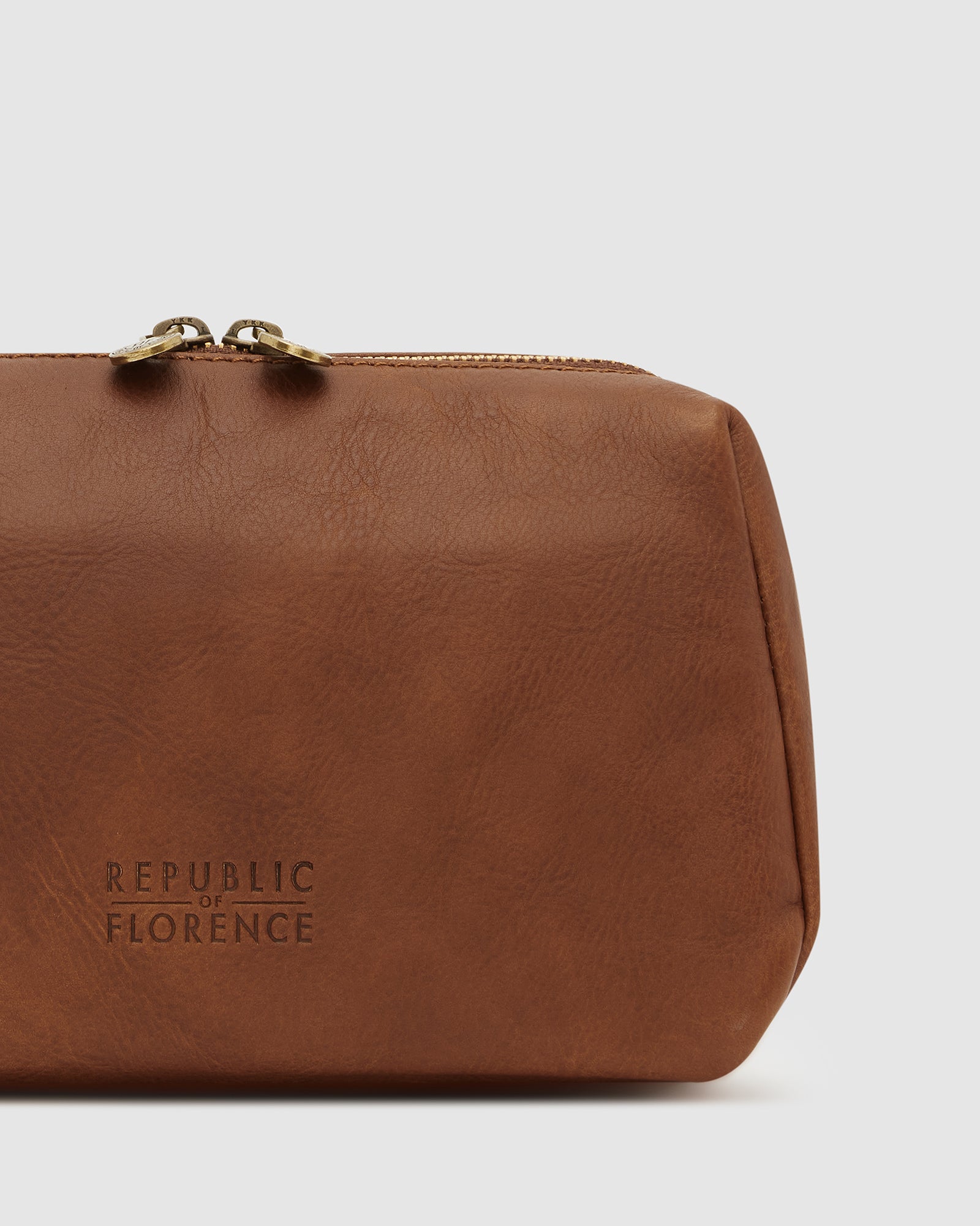 Otto Dopp Kit Matt Brown - Leather Toiletry Bag - Republic of Florence