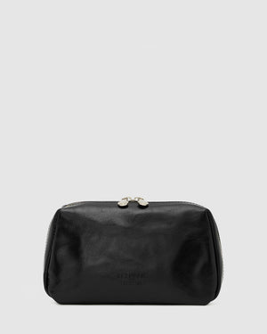 Otto Dopp Kit Black - Leather Toiletry Bag