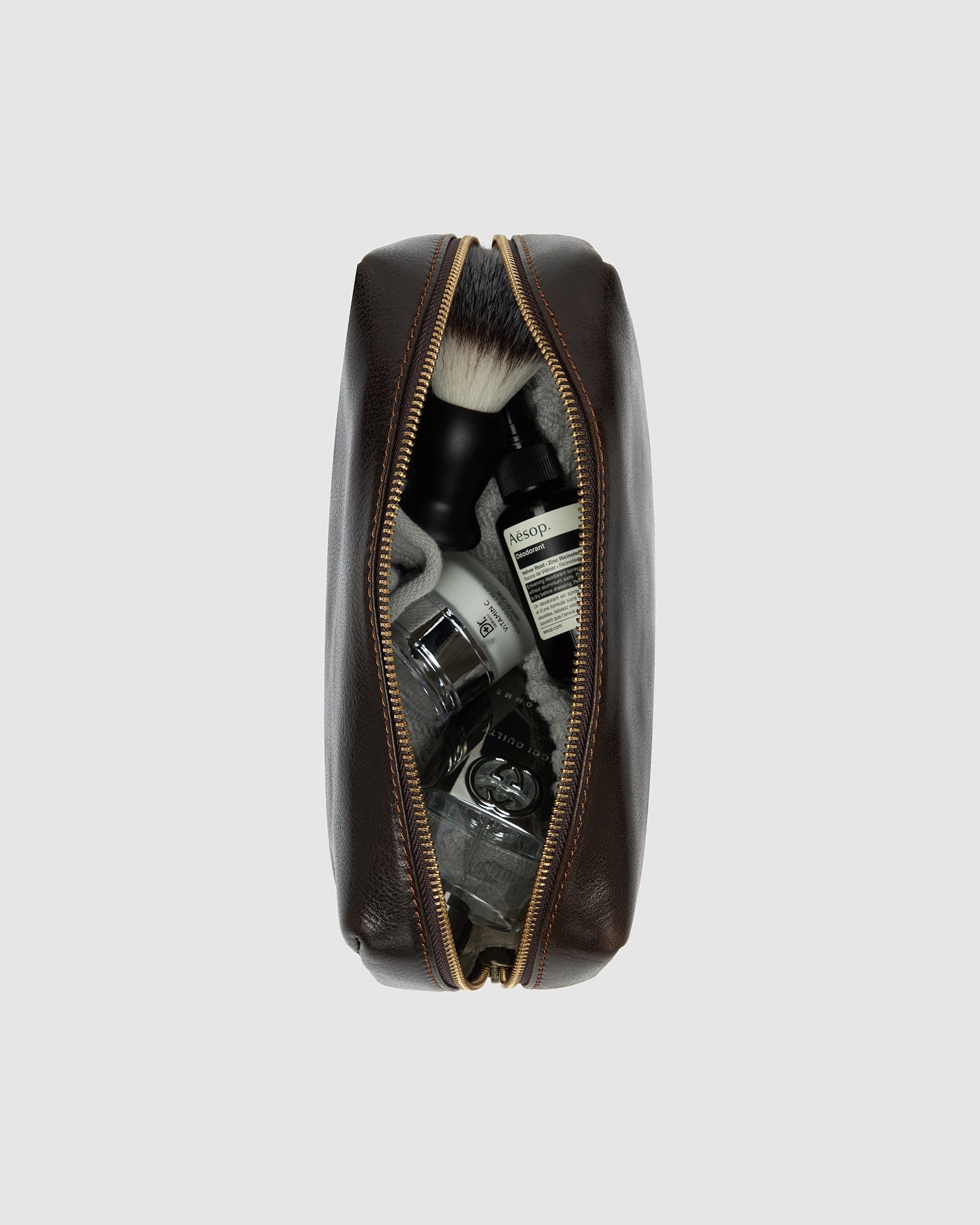 Otto Dopp Kit Chocolate - Leather Toiletry Bag