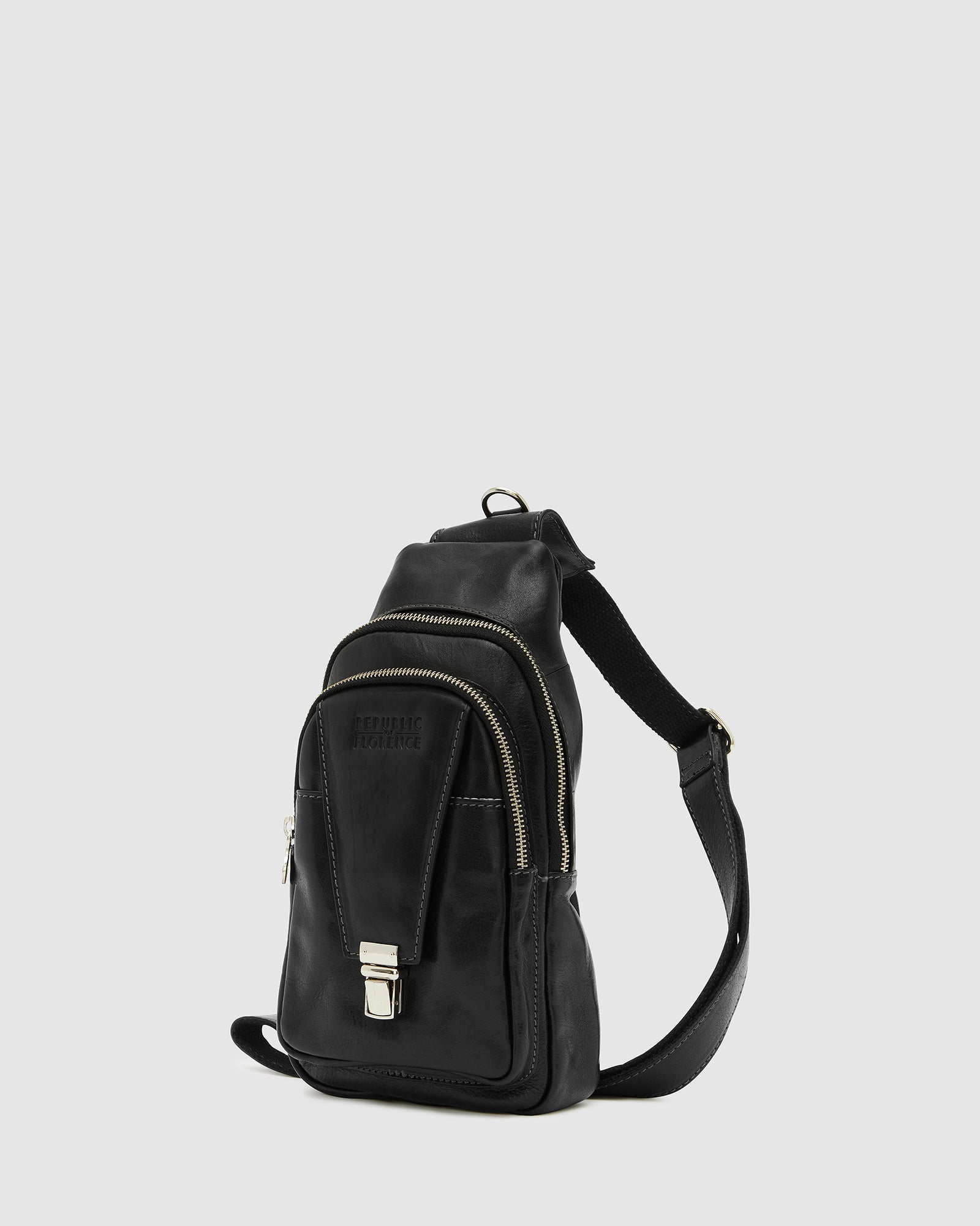 Valerio Black - Leather Sling Bag