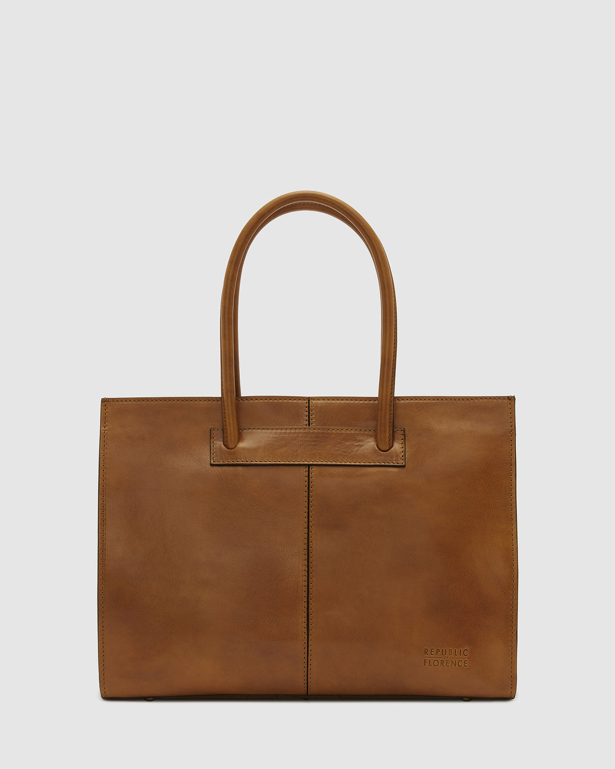 Black leather work top tote