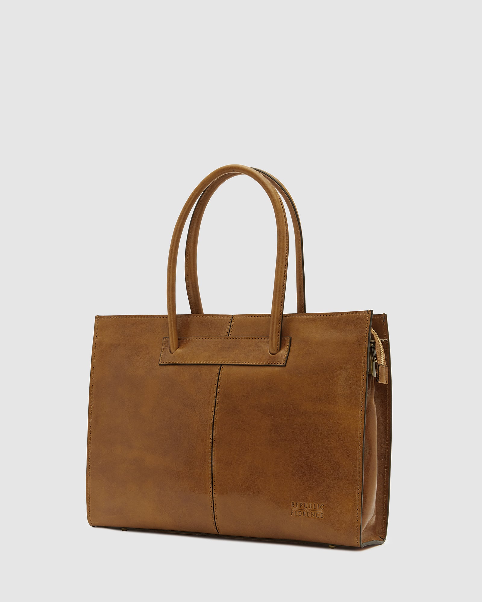 Florence Tan - Leather Women Tote/Work bag