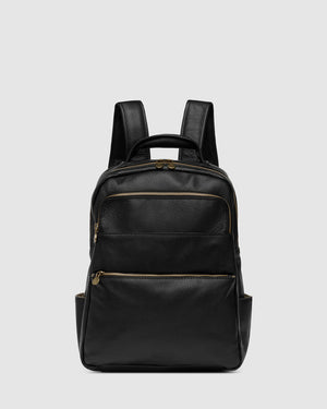 Bexley Black - Leather Laptop Backpack