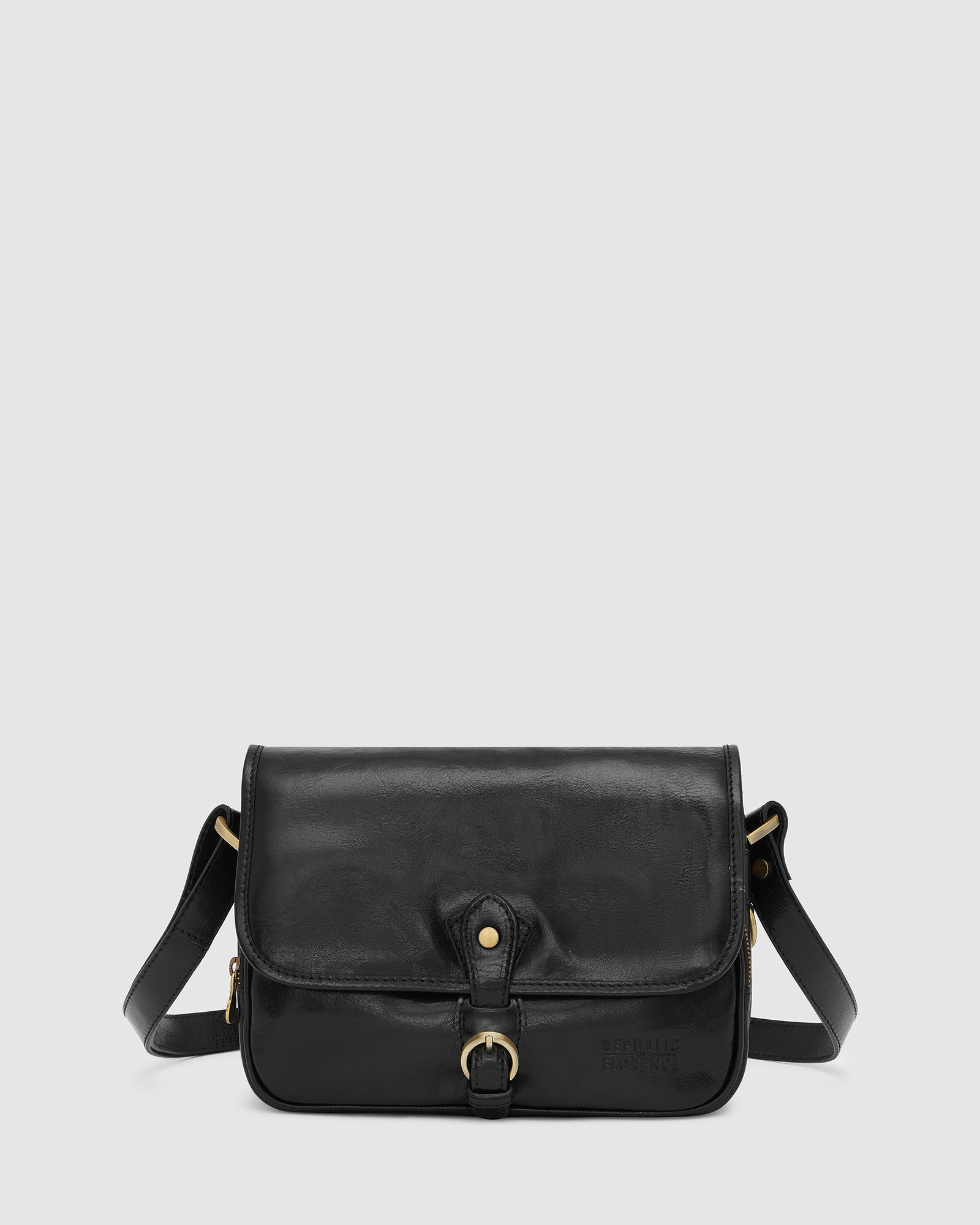 Annabel Black - Leather Crossbody Bag