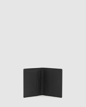 Verdi Black - Vertical Bi-fold Soft Leather Wallet