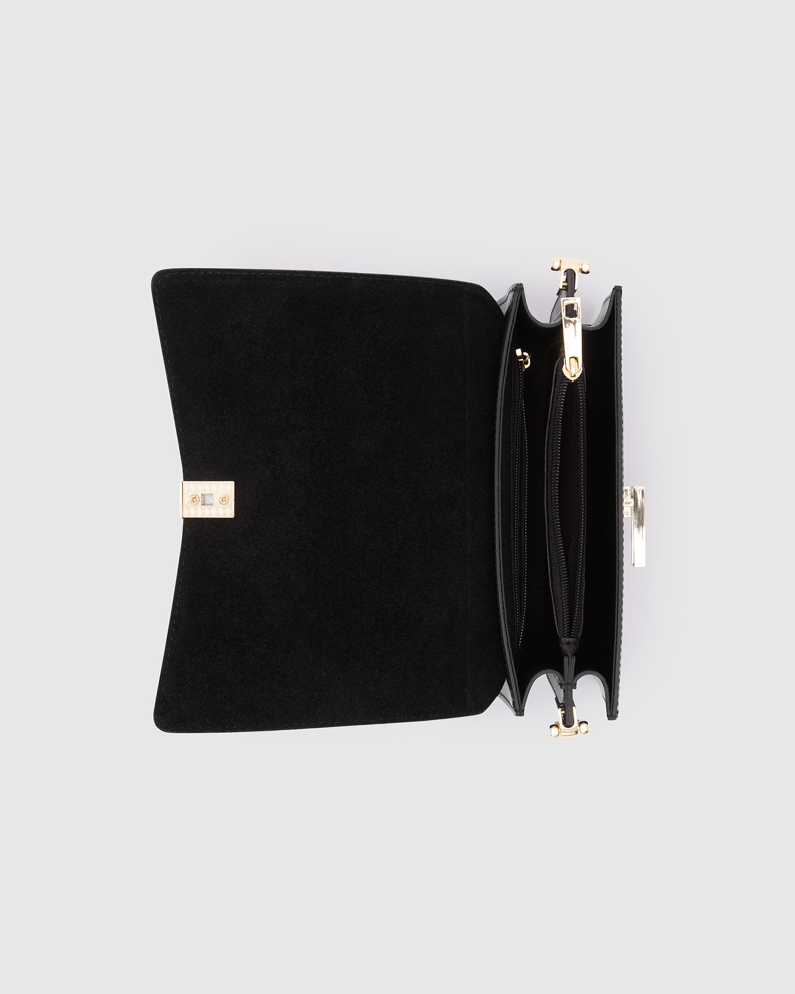 Allegra Black - Leather Crossbody Bag