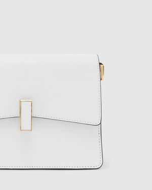 Allegra White - Leather Crossbody Bag