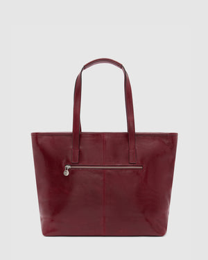 Beatrice Red - Leather Tote / Work Bag