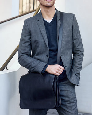 Nero Ink - 15" Leather Messenger Bag