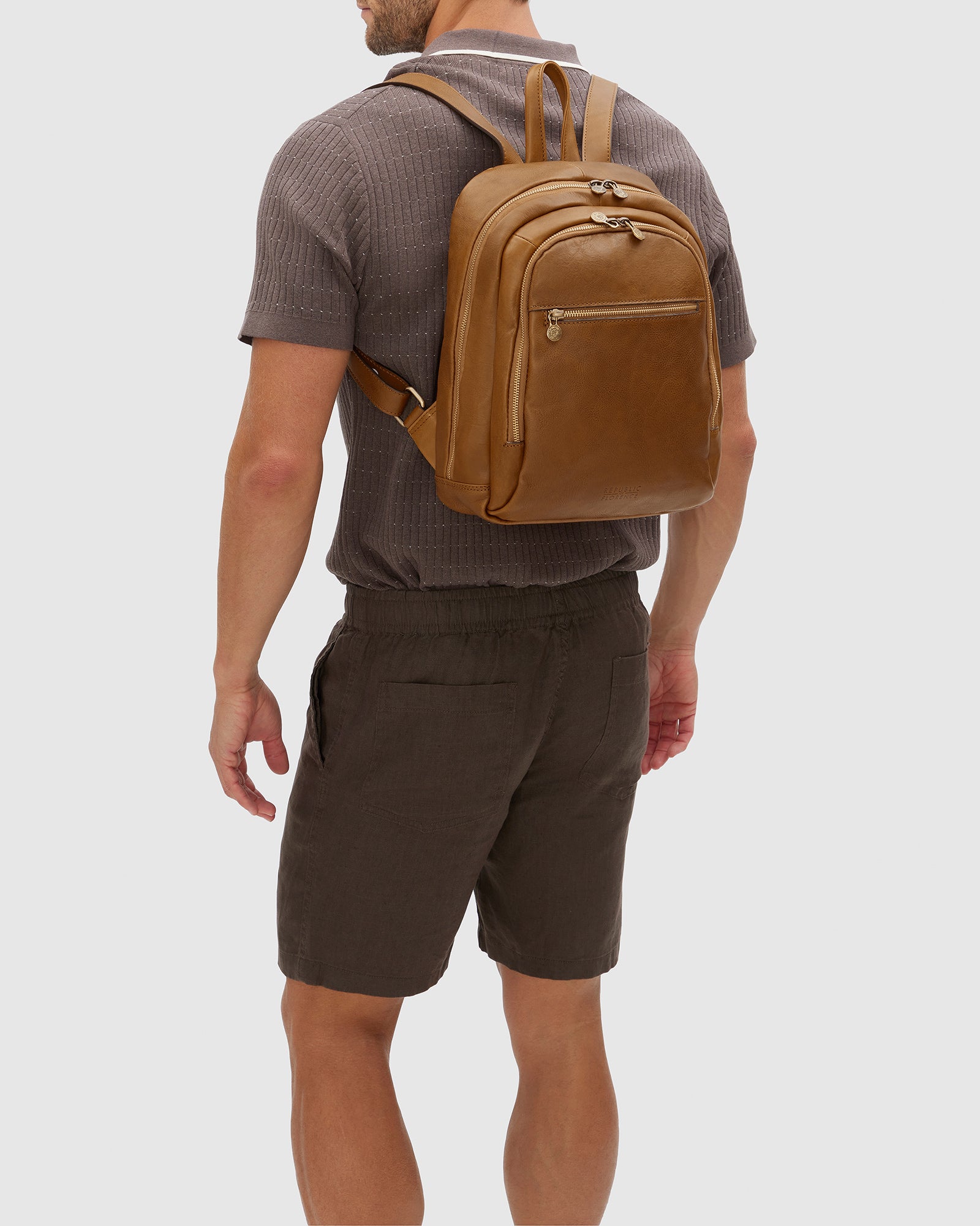 Archy Tan - Leather Backpack 13" laptop