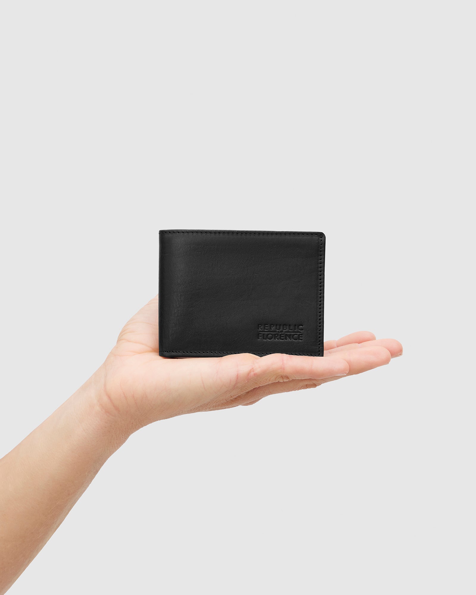 Rossini Black - Small Bifold Leather Wallet