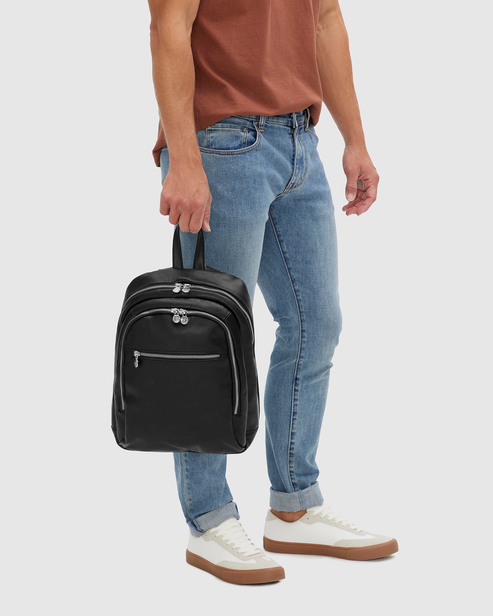 Archy Black- Leather Backpack 13" laptop