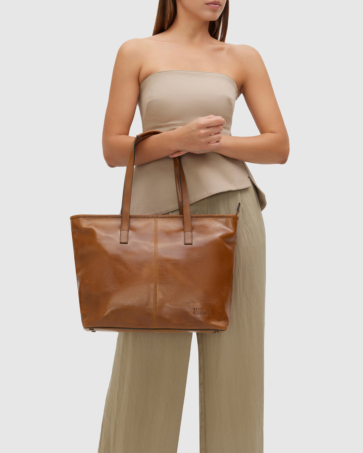 Beatrice Honey - Leather Work Tote