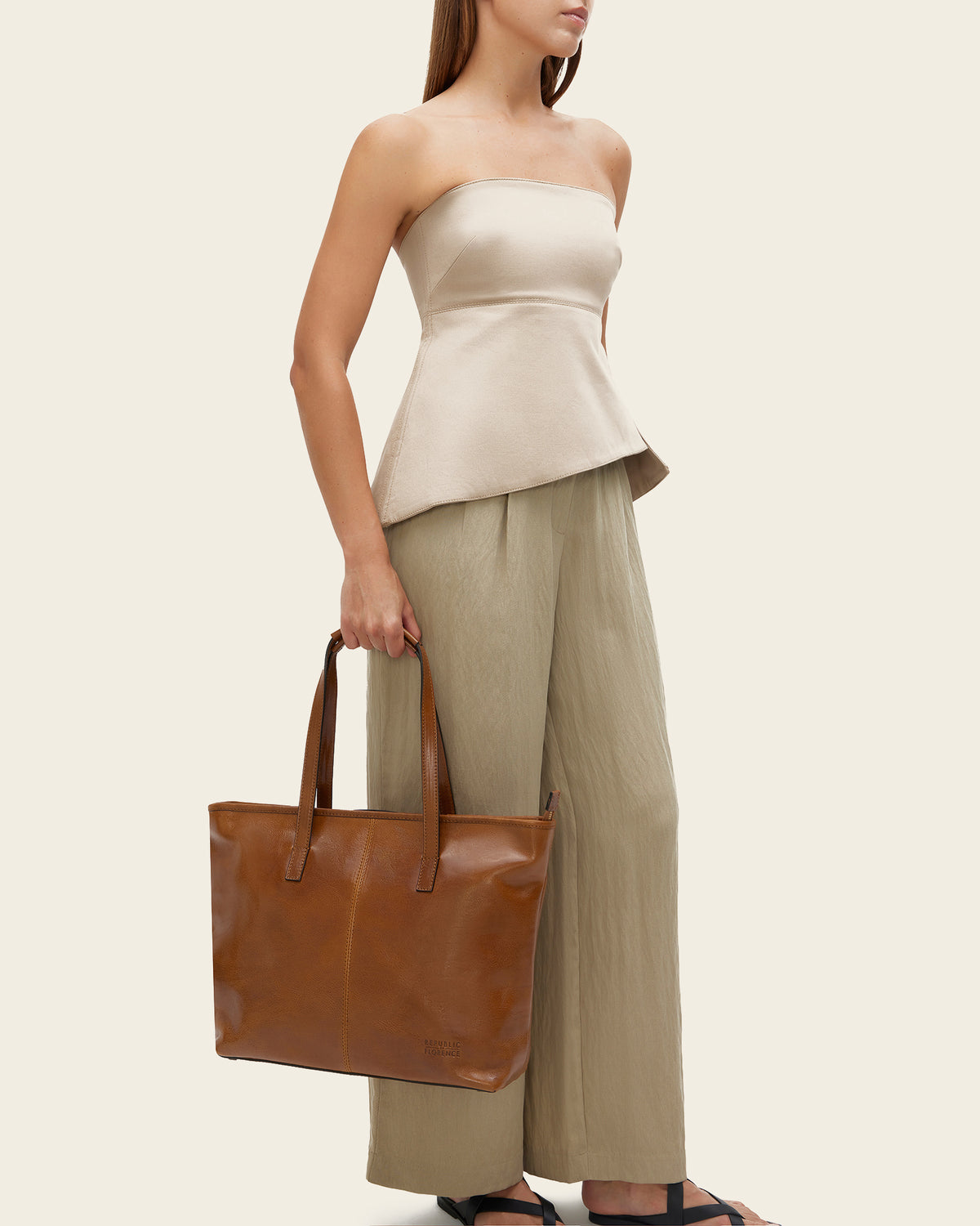 Beatrice Honey - Leather Work Tote