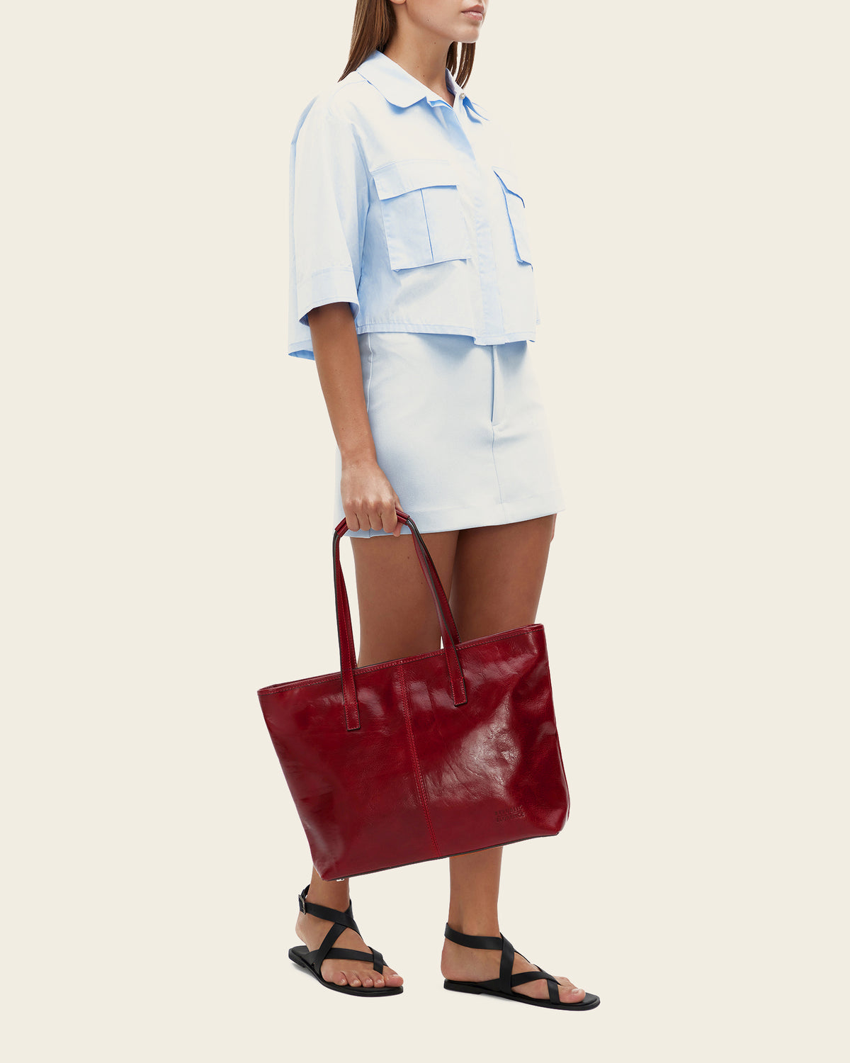Beatrice Rosso - Leather Work Tote