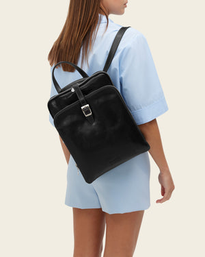 Emma Jet - 3-in-1 Convertible Leather Backpack