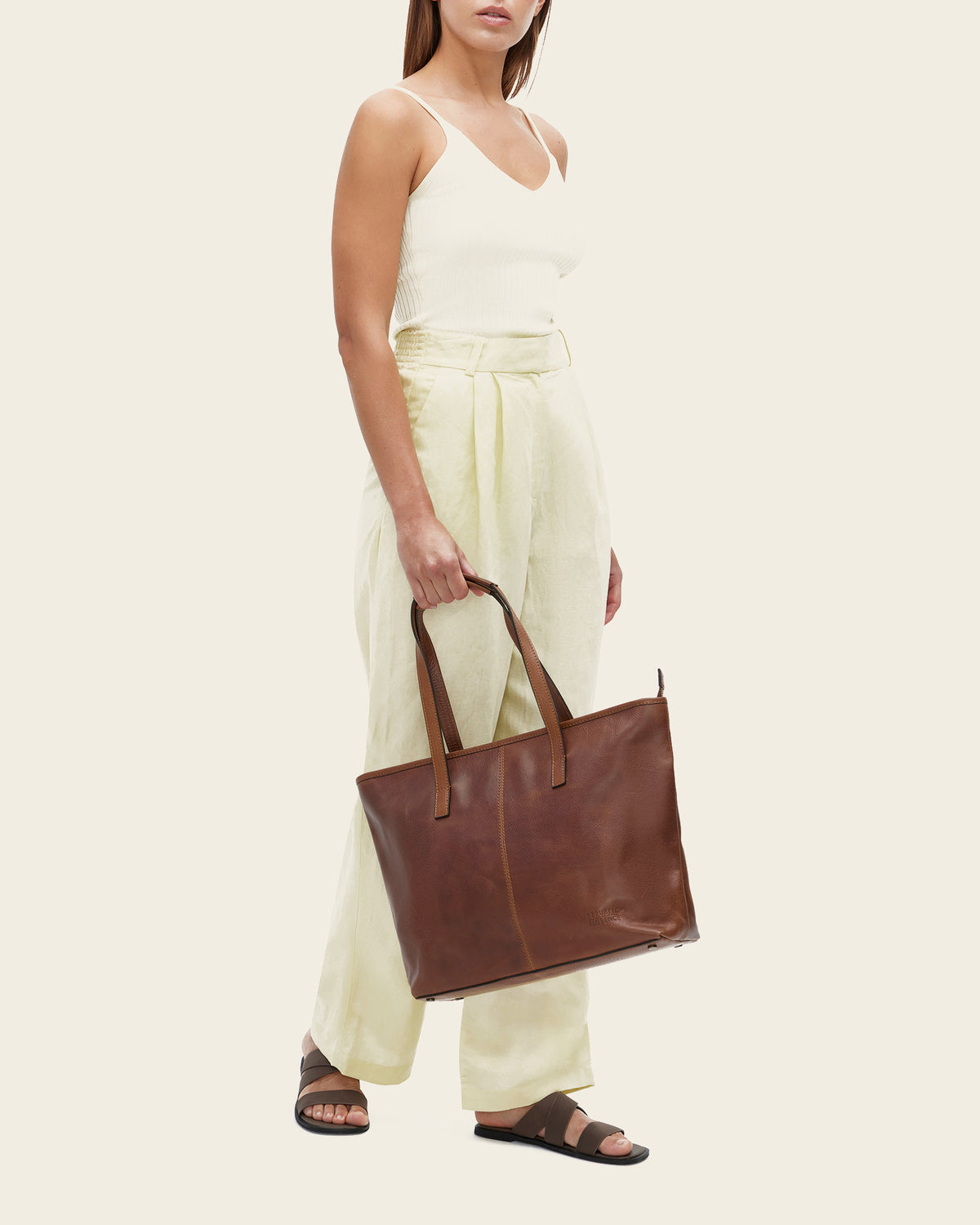 Beatrice Earth - Leather Work Tote