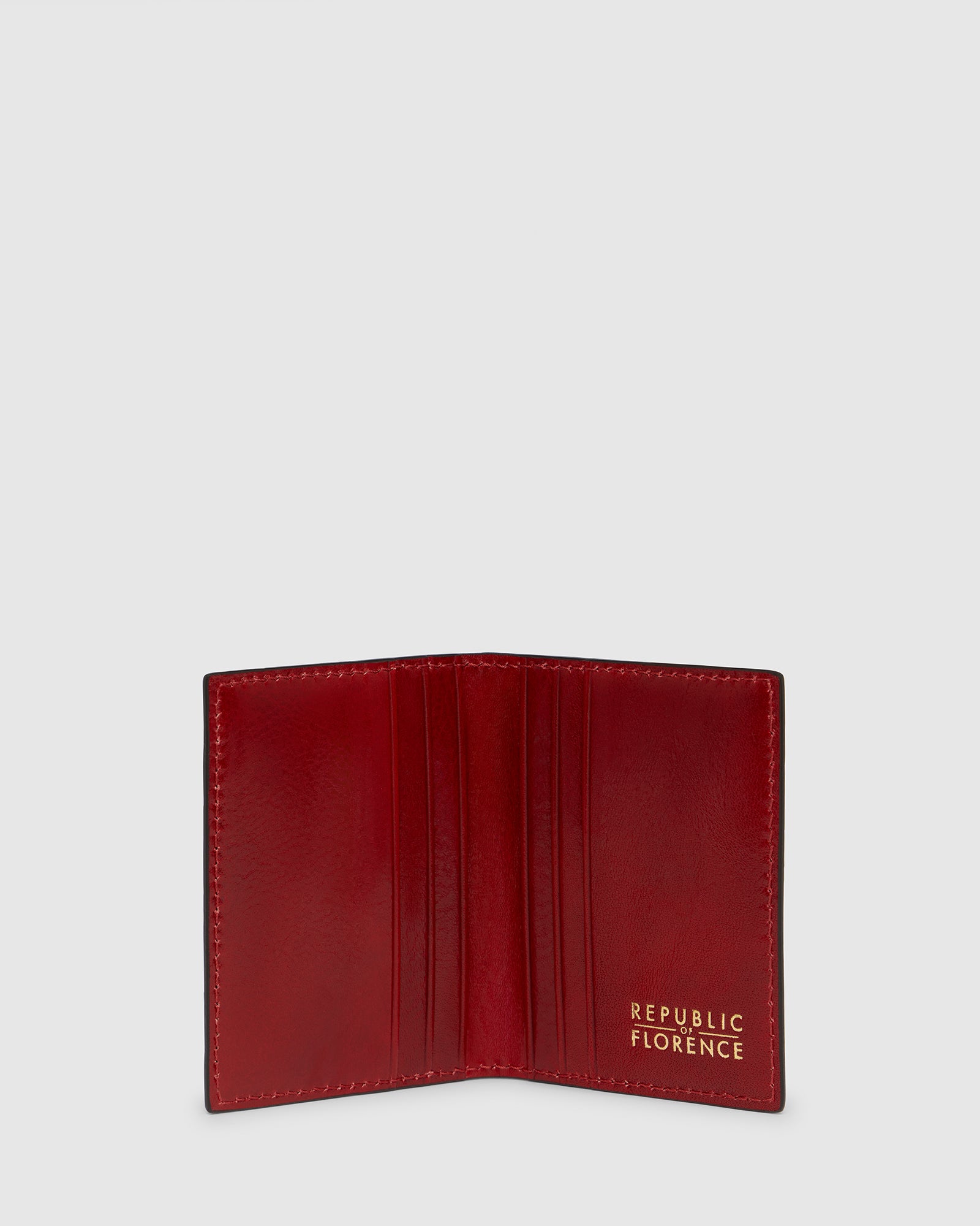 Vertical Rosso - Leather Card Holder