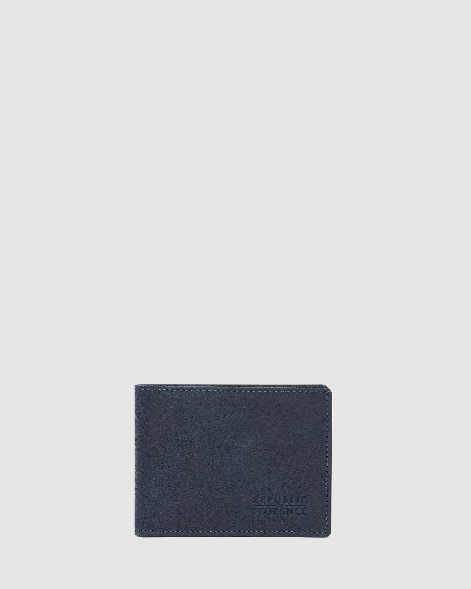 Rossini Blue - Small Bifold Leather Wallet - Republic of Florence