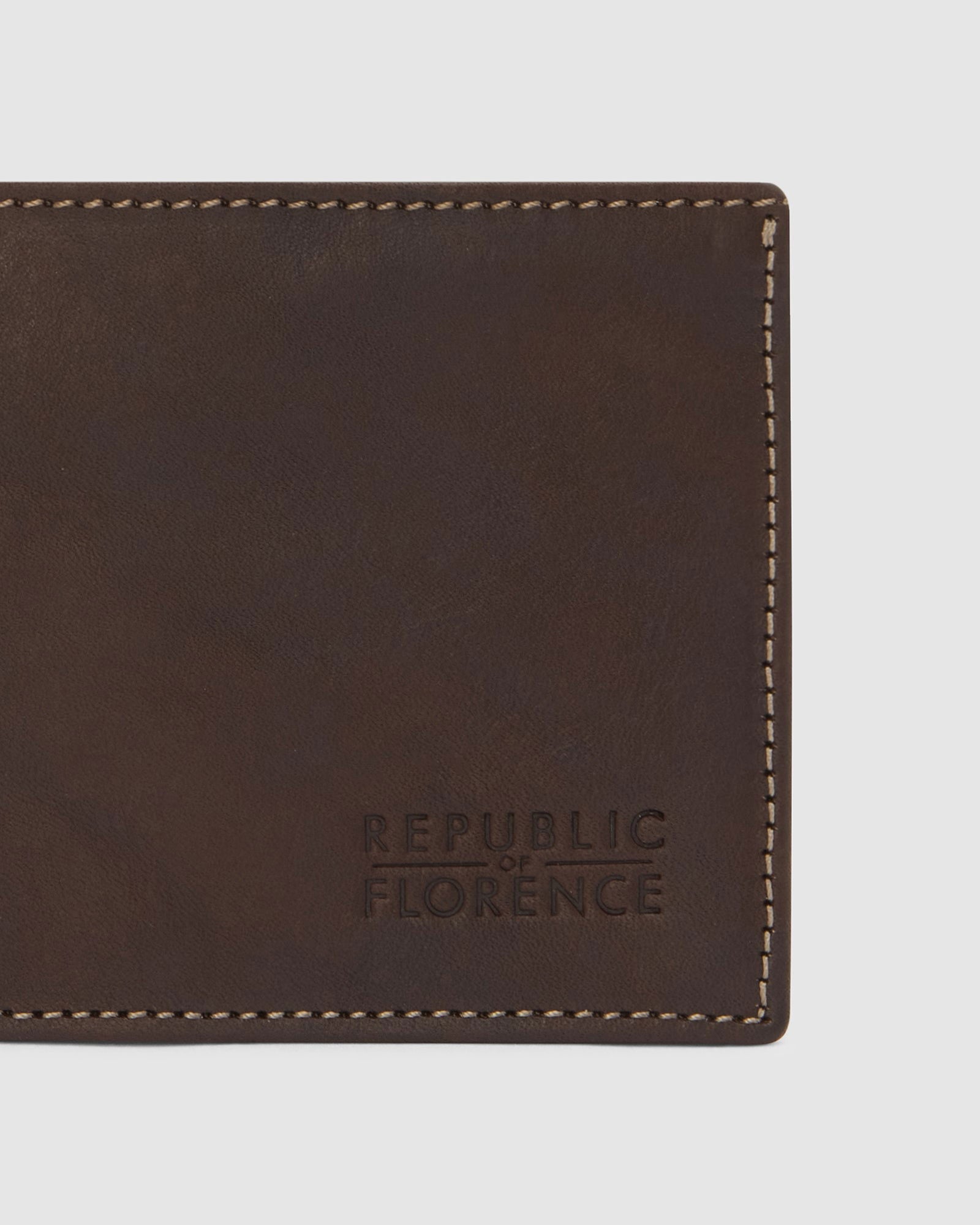 Rossini Brown - Small Bifold Leather Wallet - Republic of Florence