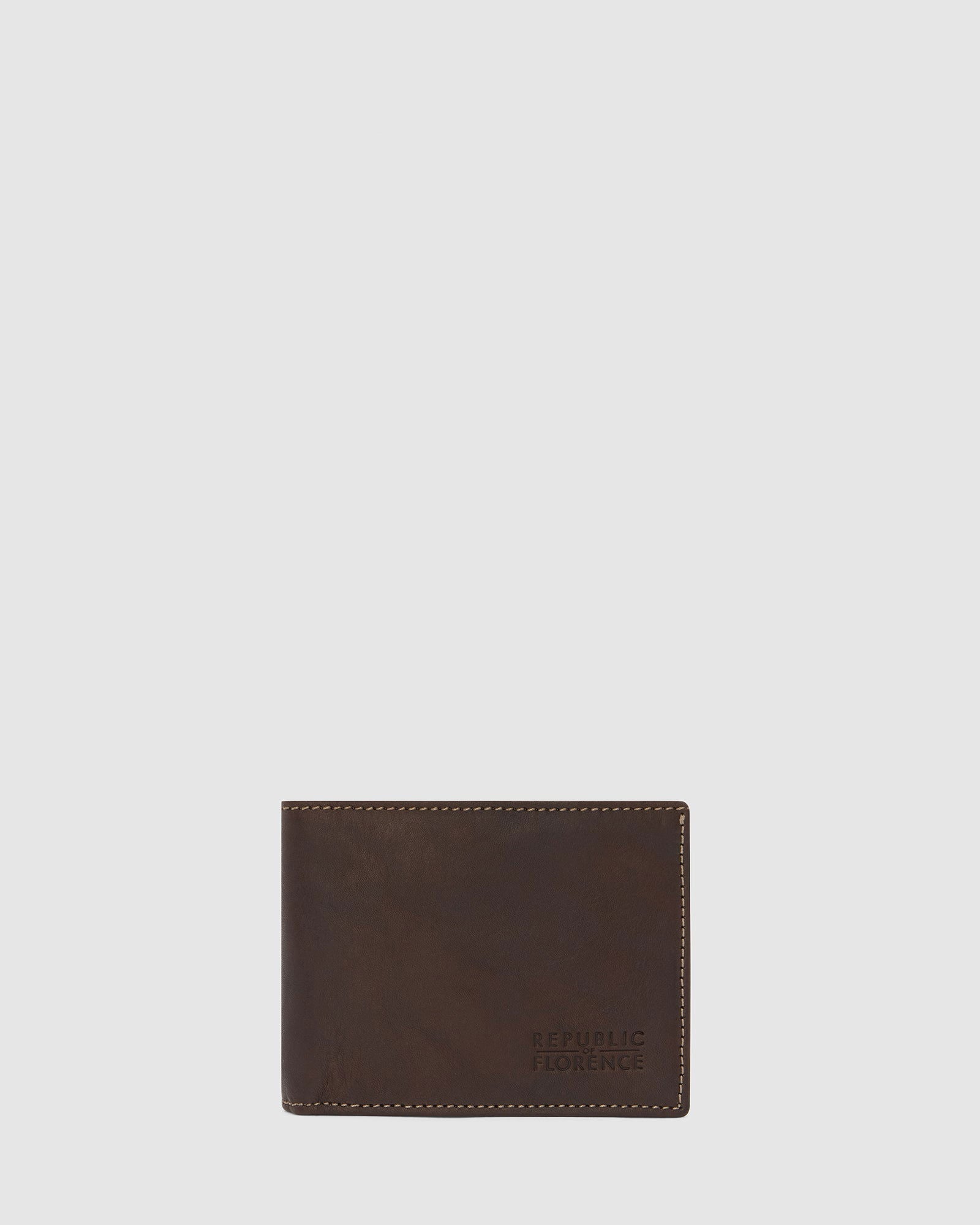 Rossini Brown - Small Bifold Leather Wallet - Republic of Florence