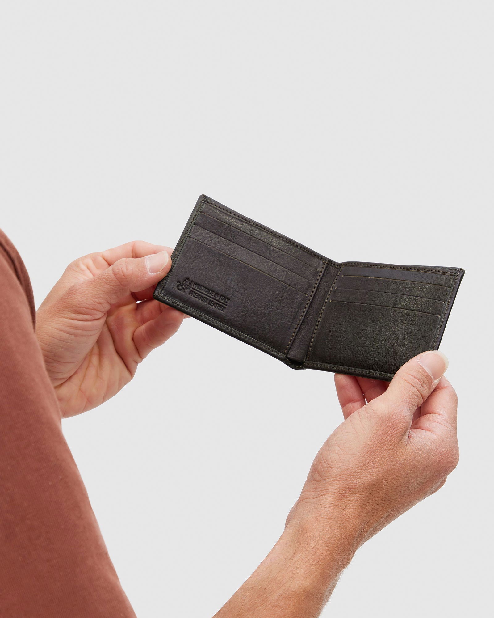 Rossini Chocolate - Small Bifold Leather Wallet - Republic of Florence