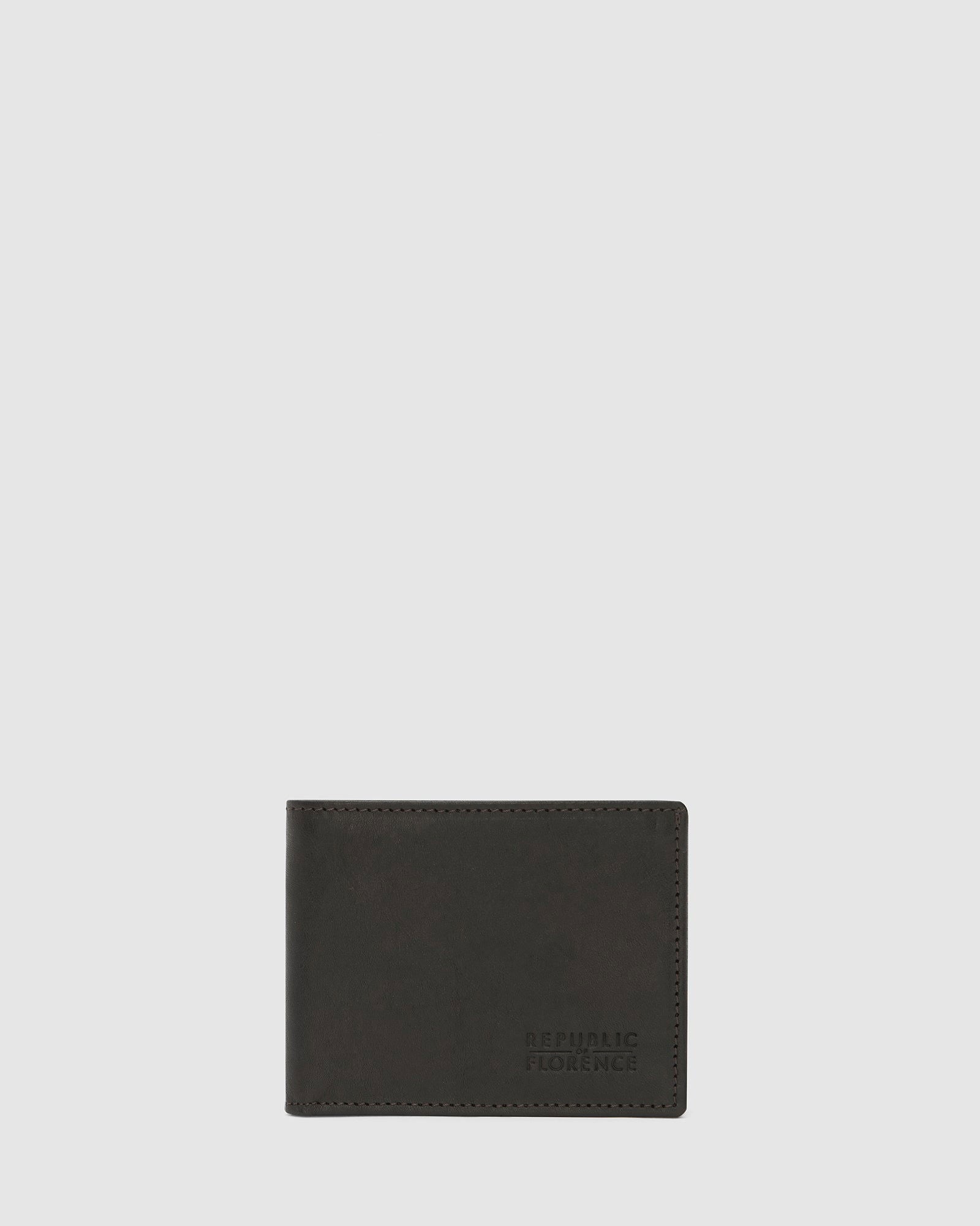 Rossini Chocolate - Small Bifold Leather Wallet - Republic of Florence