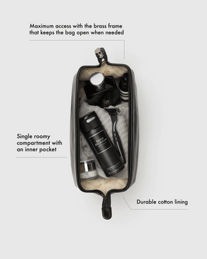 The Grand Dopp Kit Chocolate - toilet bag - Republic of Florence
