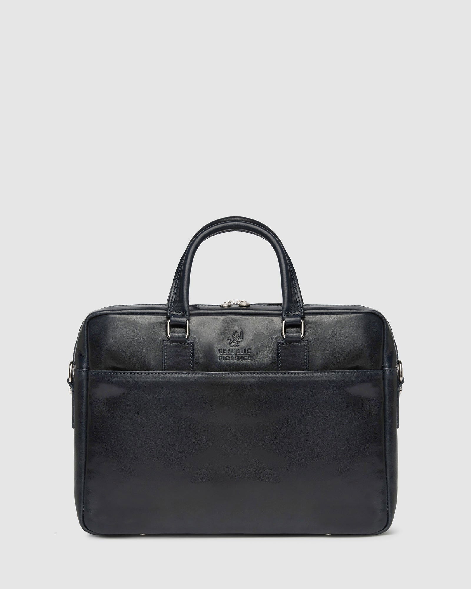 Tokyo Blue - Slim Leather Laptop Briefcase - Republic of Florence