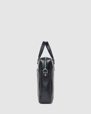 Tokyo Blue - Slim Leather Laptop Briefcase - Republic of Florence