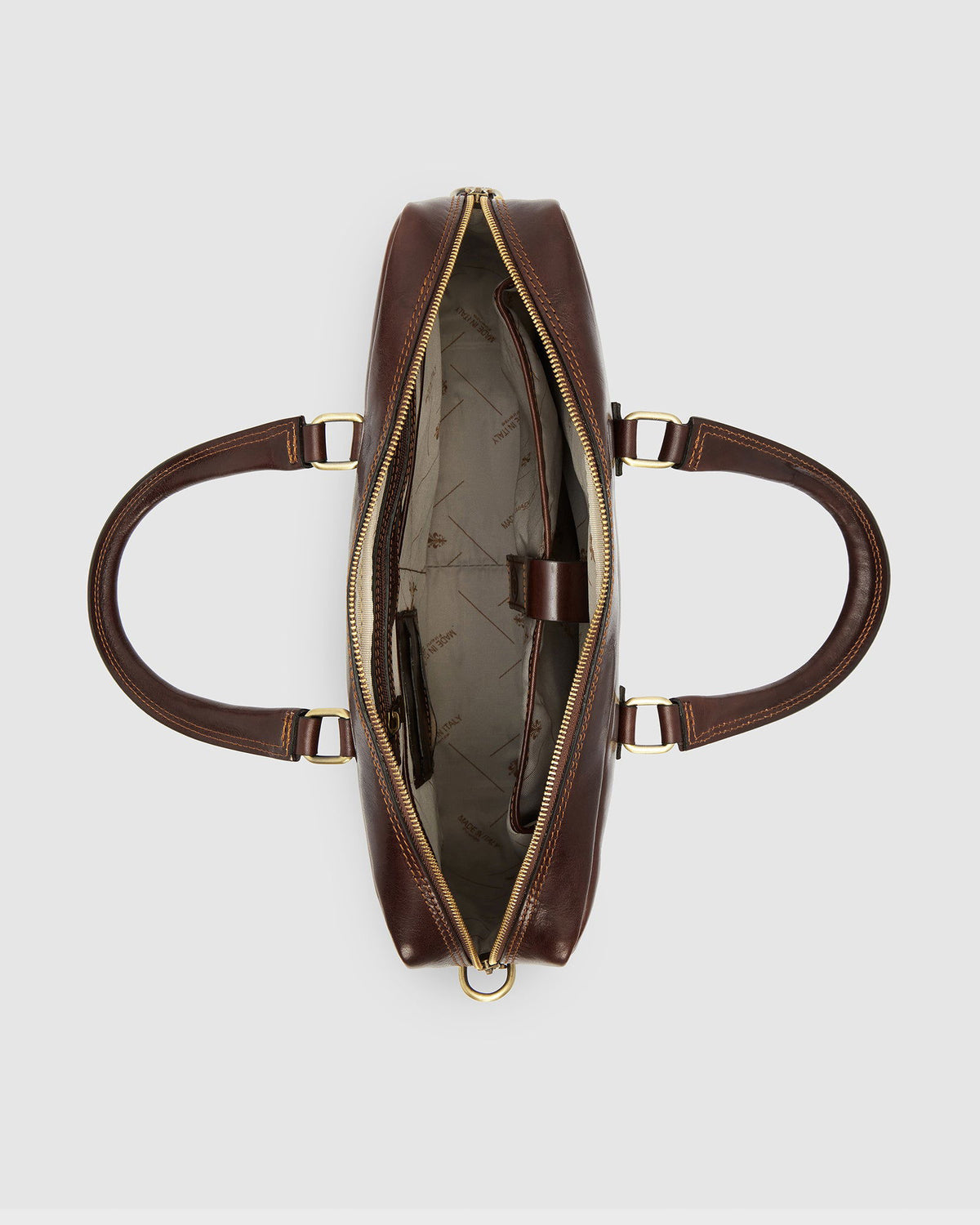 Tokyo Brown - Slim Leather Laptop Briefcase - Republic of Florence