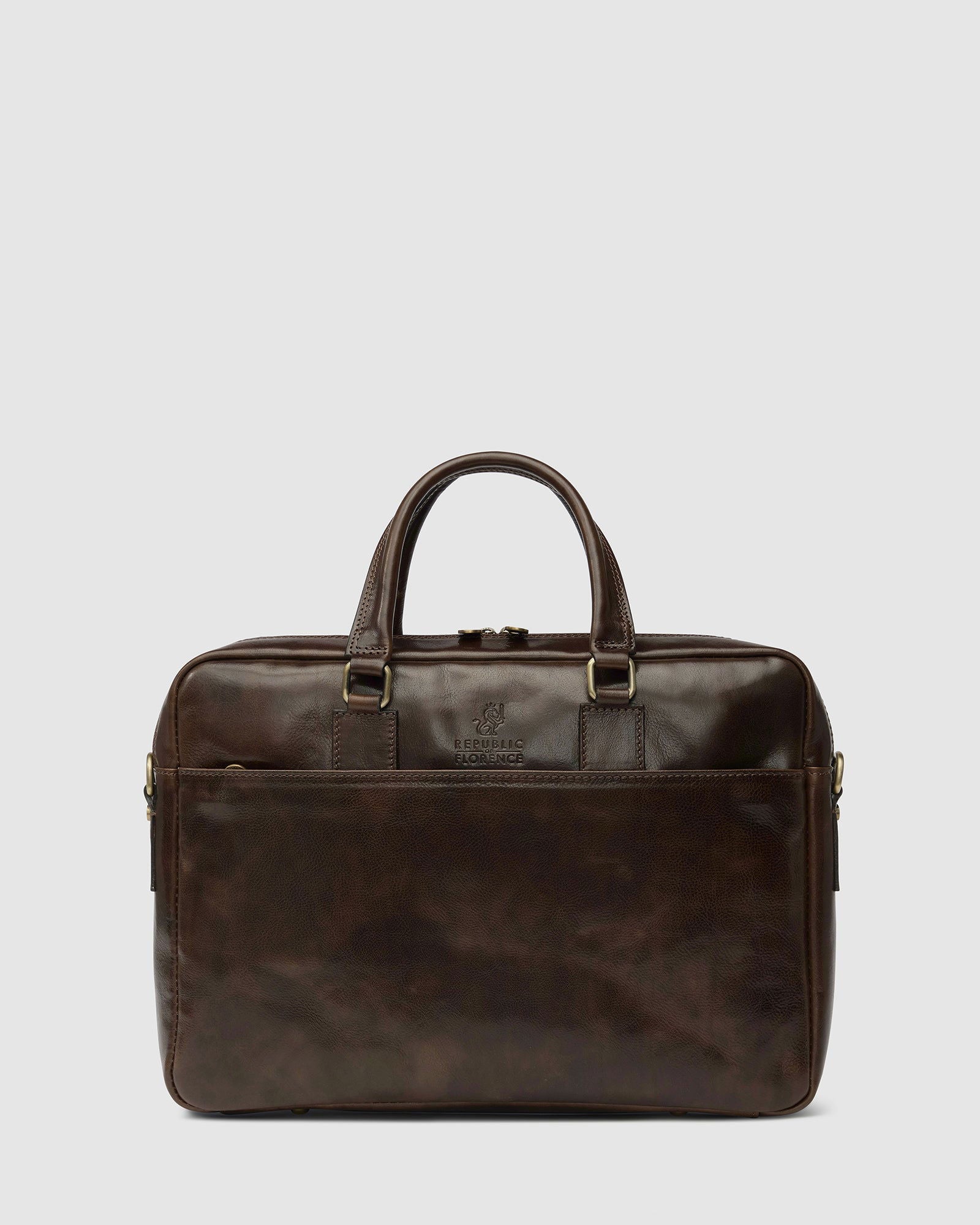 Tokyo Chocolate - Slim Leather Briefcase - Republic of Florence
