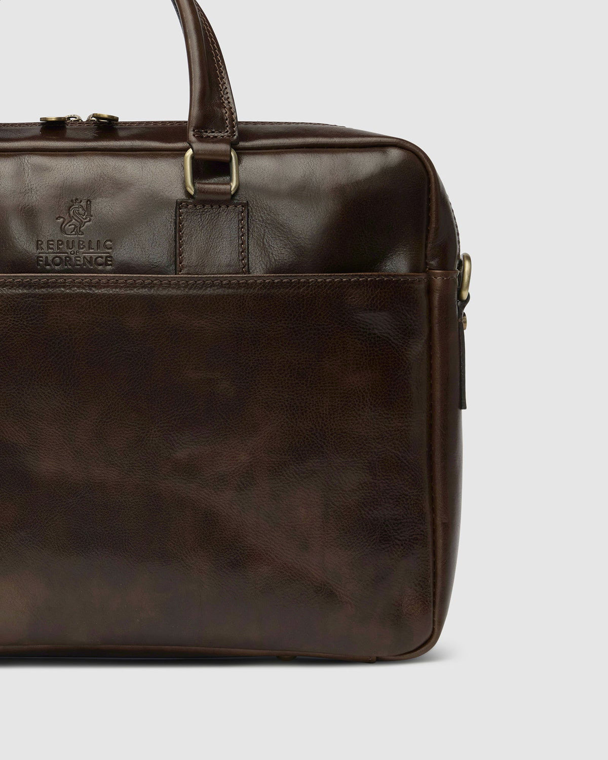 Tokyo Chocolate - Slim Leather Briefcase - Republic of Florence