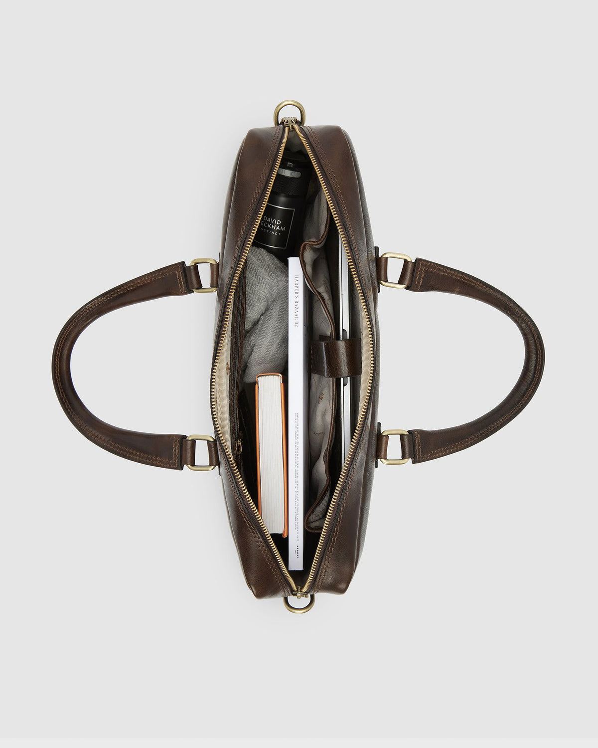 Tokyo Chocolate - Slim Leather Briefcase - Republic of Florence