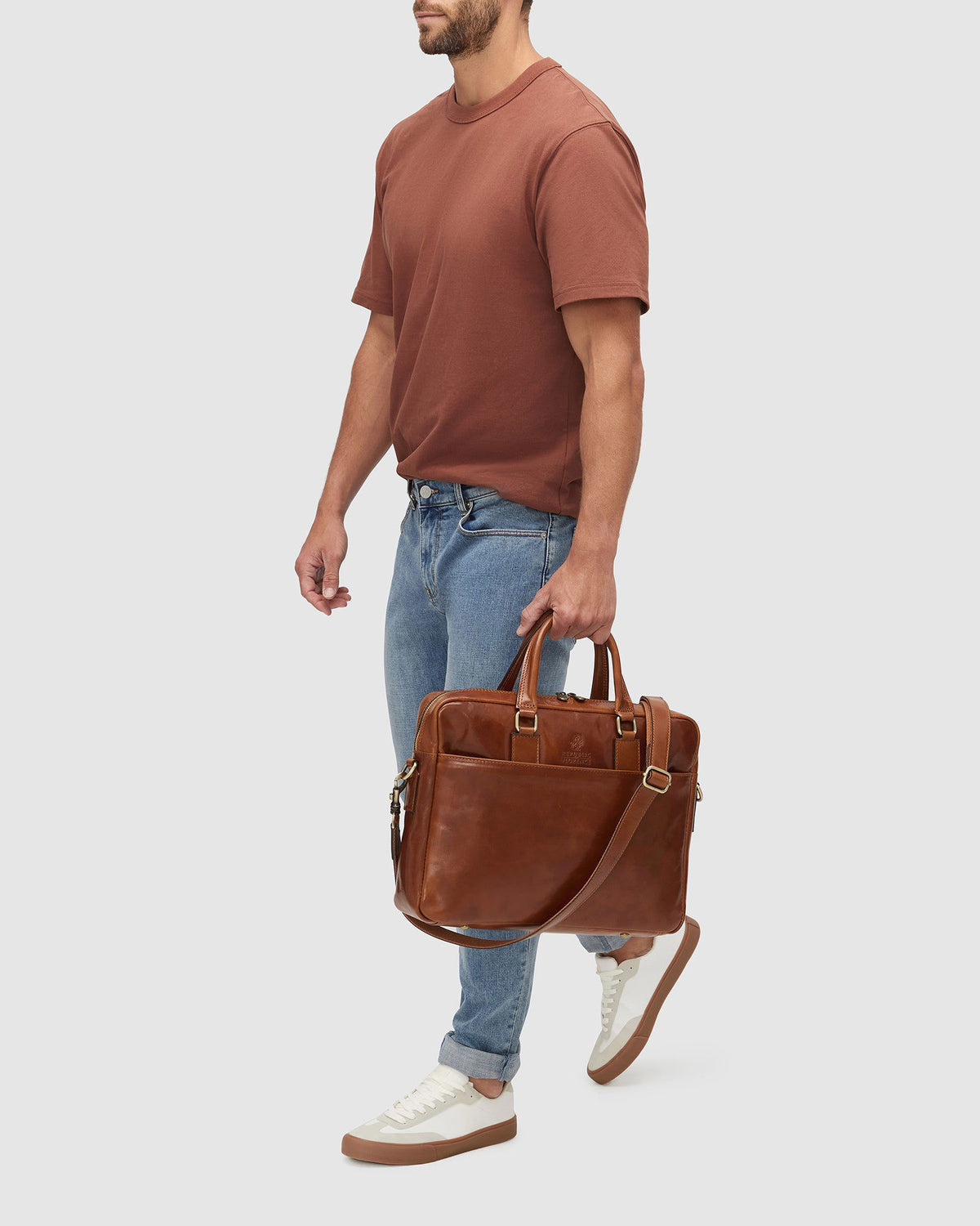 Tokyo Tan - Slim Leather Briefcase - Republic of Florence