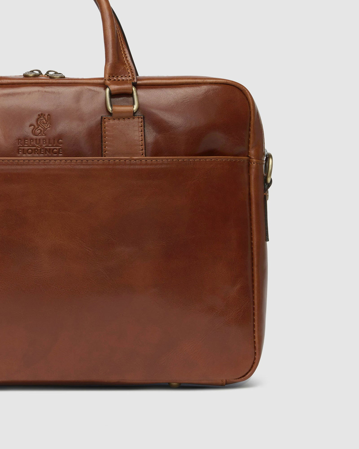 Tokyo Tan - Slim Leather Briefcase - Republic of Florence