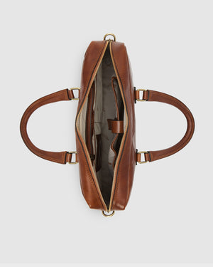 Tokyo Tan - Slim Leather Briefcase - Republic of Florence