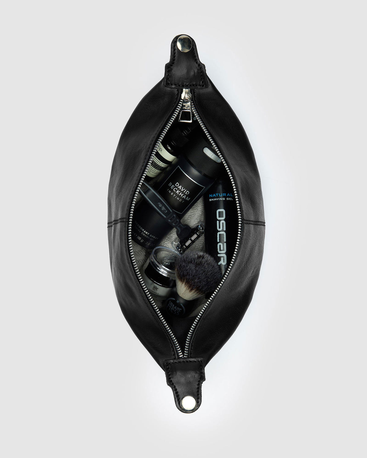 Tre dopp kit Matt Black - Leather Toiletry Bag - Republic of Florence