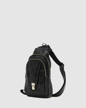 Valerio Black - Leather Sling Bag - Republic of Florence