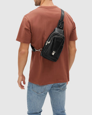 Valerio Black - Leather Sling Bag - Republic of Florence
