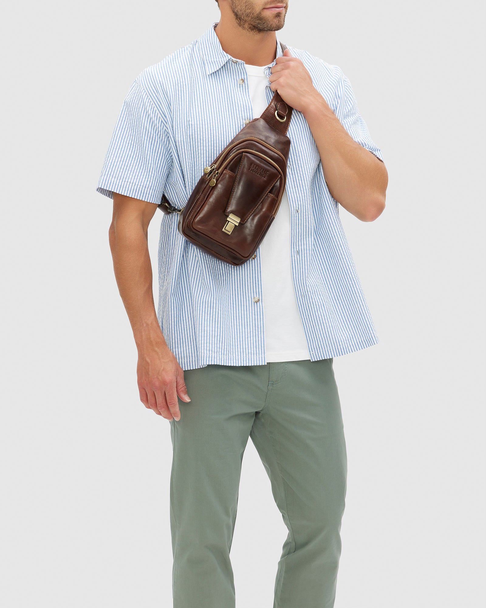 Valerio Brown - Leather Sling Brown - Republic of Florence
