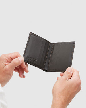 Verdi Chocolate - Vertical Bifold Nappa Leather Wallet - Republic of Florence