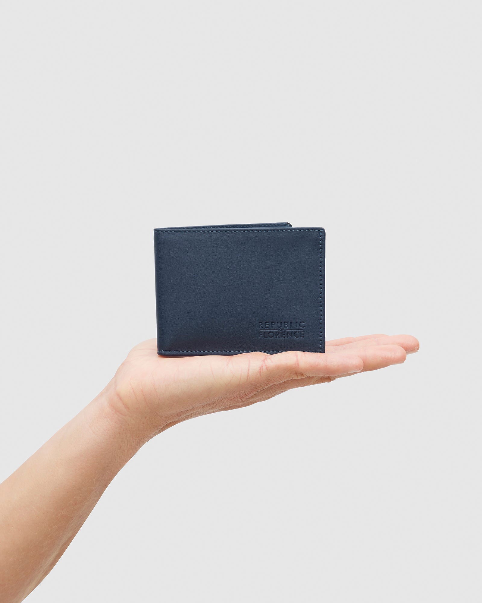 Vivaldi Blue  - Small Bifold Nappa Leather Wallet - Republic of Florence