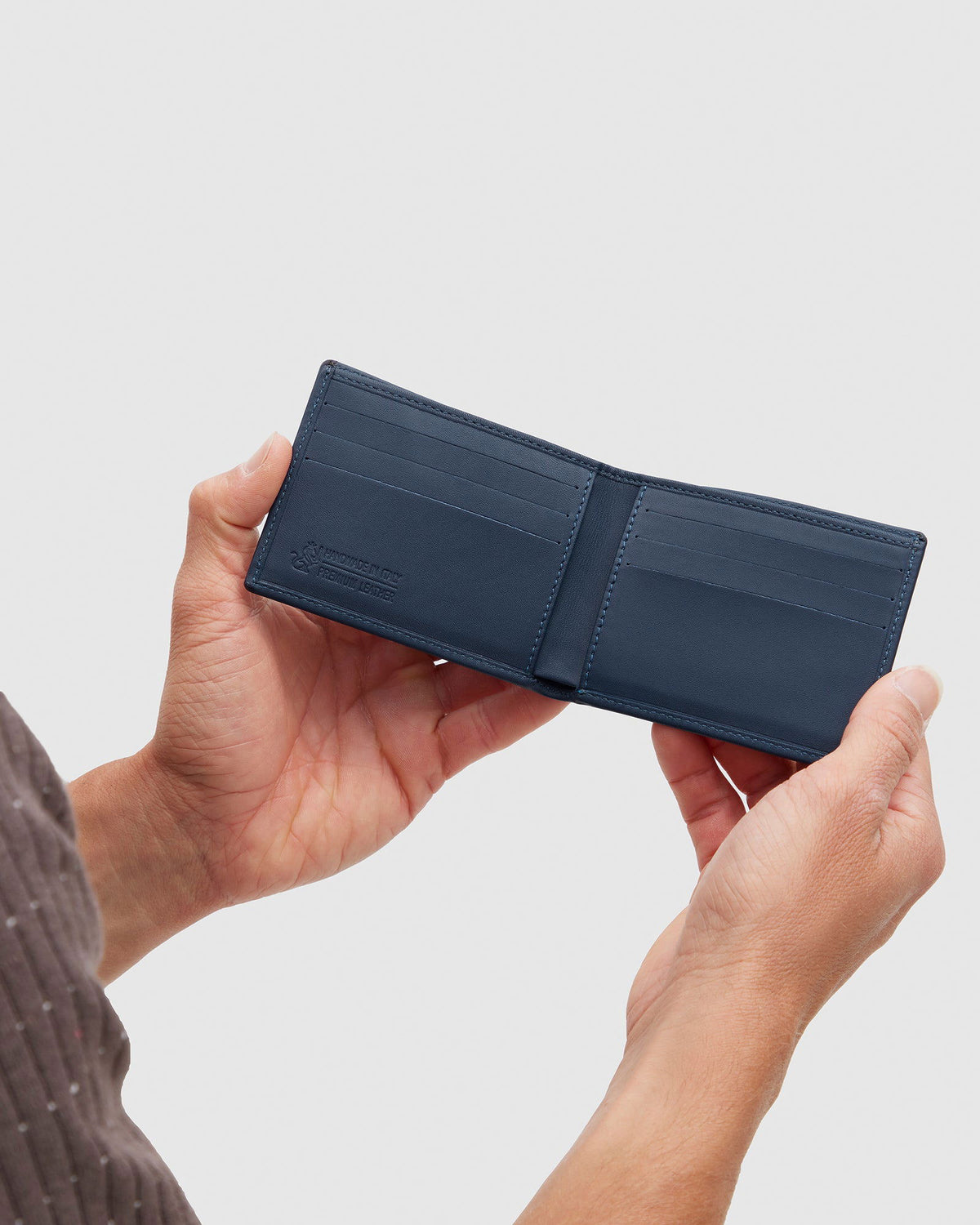 Vivaldi Blue  - Small Bifold Nappa Leather Wallet - Republic of Florence