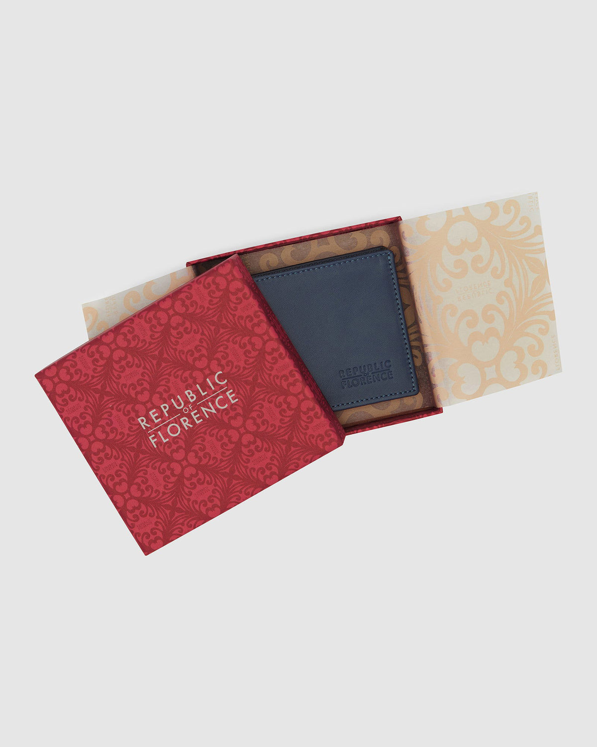 Vivaldi Blue  - Small Bifold Nappa Leather Wallet - Republic of Florence