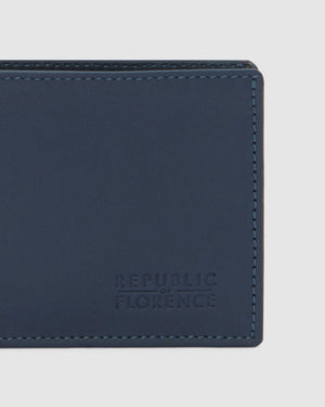 Vivaldi Blue  - Small Bifold Nappa Leather Wallet - Republic of Florence