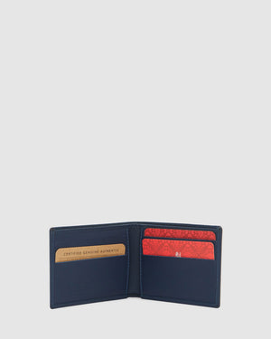 Vivaldi Blue  - Small Bifold Nappa Leather Wallet - Republic of Florence