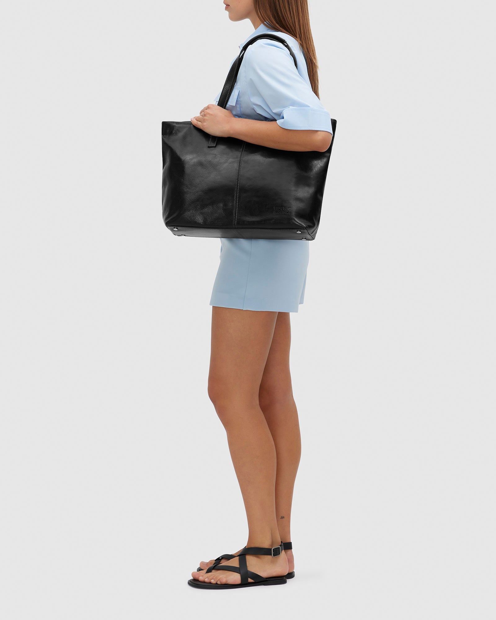 Beatrice Black - Leather Tote / Work Bag - Republic of Florence